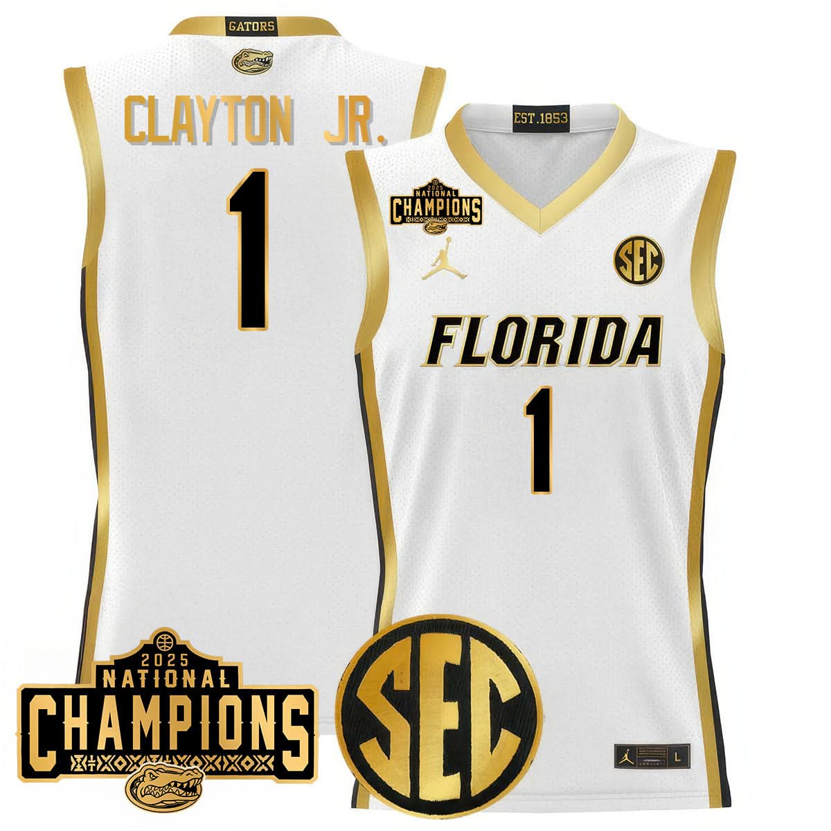 Florida Gators 2025 National Champions Basketball Jersey - All Stitched