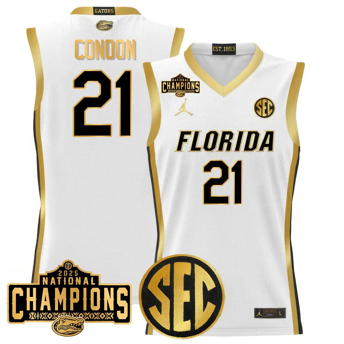 Florida Gators 2025 National Champions Basketball Jersey - All Stitched