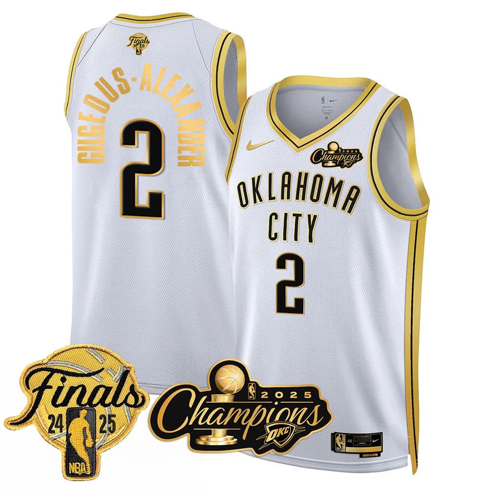 Oklahoma City Thunder 2025 NBA Champions Jersey - All Stitched