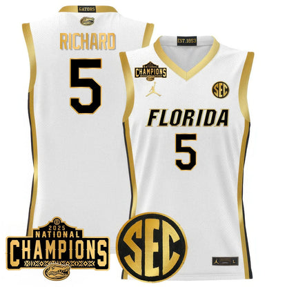 Florida Gators 2025 National Champions Basketball Jersey - All Stitched