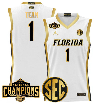 Florida Gators 2025 National Champions Basketball Jersey - All Stitched
