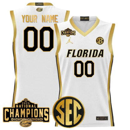 Florida Gators 2025 National Champions Basketball Custom Jersey - All Stitched