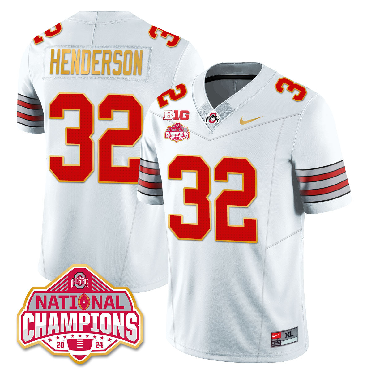 OSU 'Heritage Stripe' 2025 CFP Patch - National Champions Jersey - All Stitched