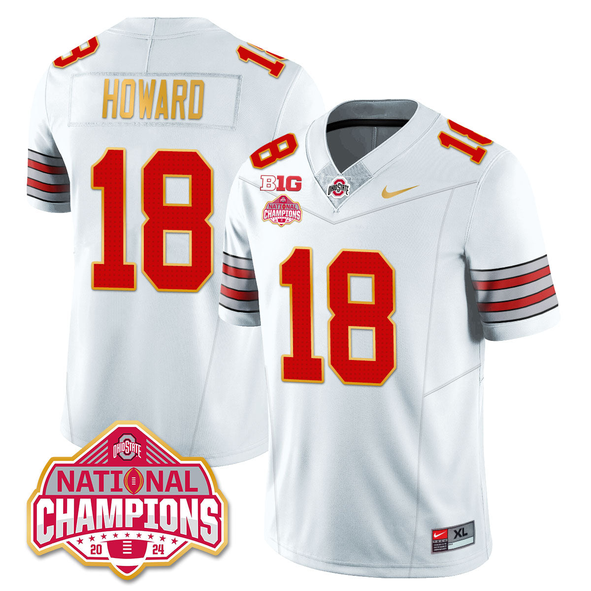 OSU 'Heritage Stripe' 2025 CFP Patch - National Champions Jersey - All Stitched