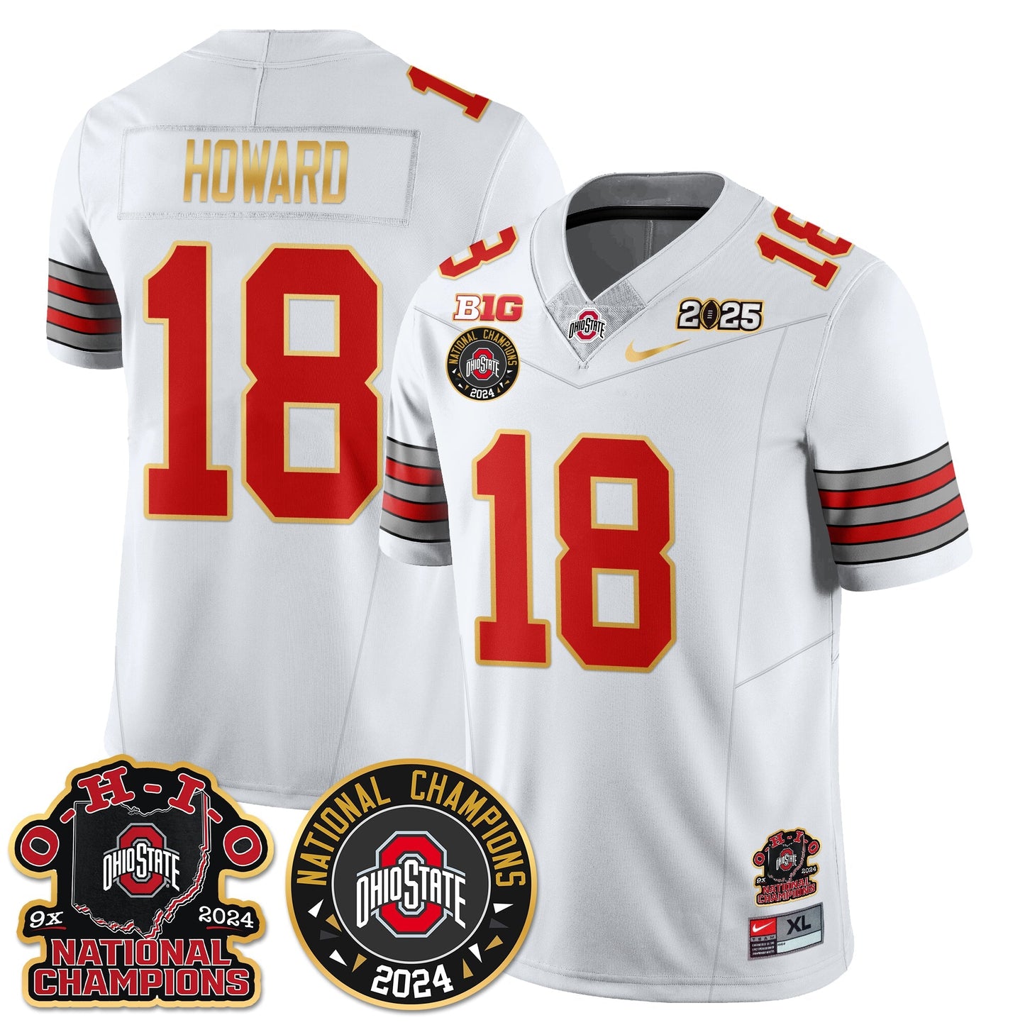 OSU 'Heritage Stripe' 2025 CFP Patch - National Champions Jersey N5 - All Stitched