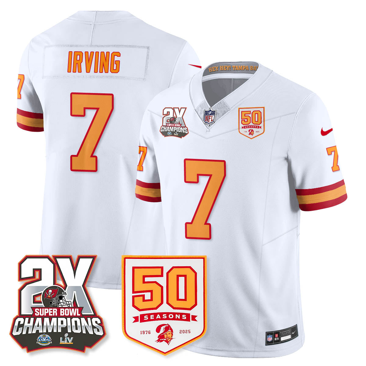 TB 2-Time Champions Patch Throwback Vapor Limited Jersey - All Stitched