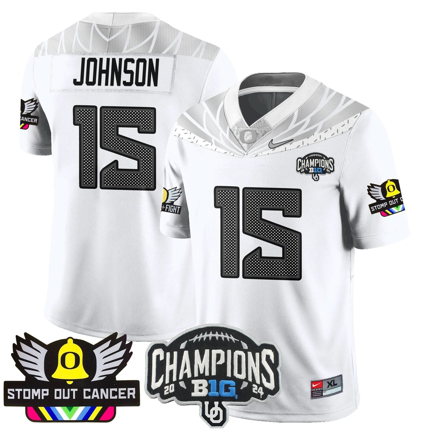 Oregon Alternate 2024 Big Ten Champions Jersey V2 - All Stitched
