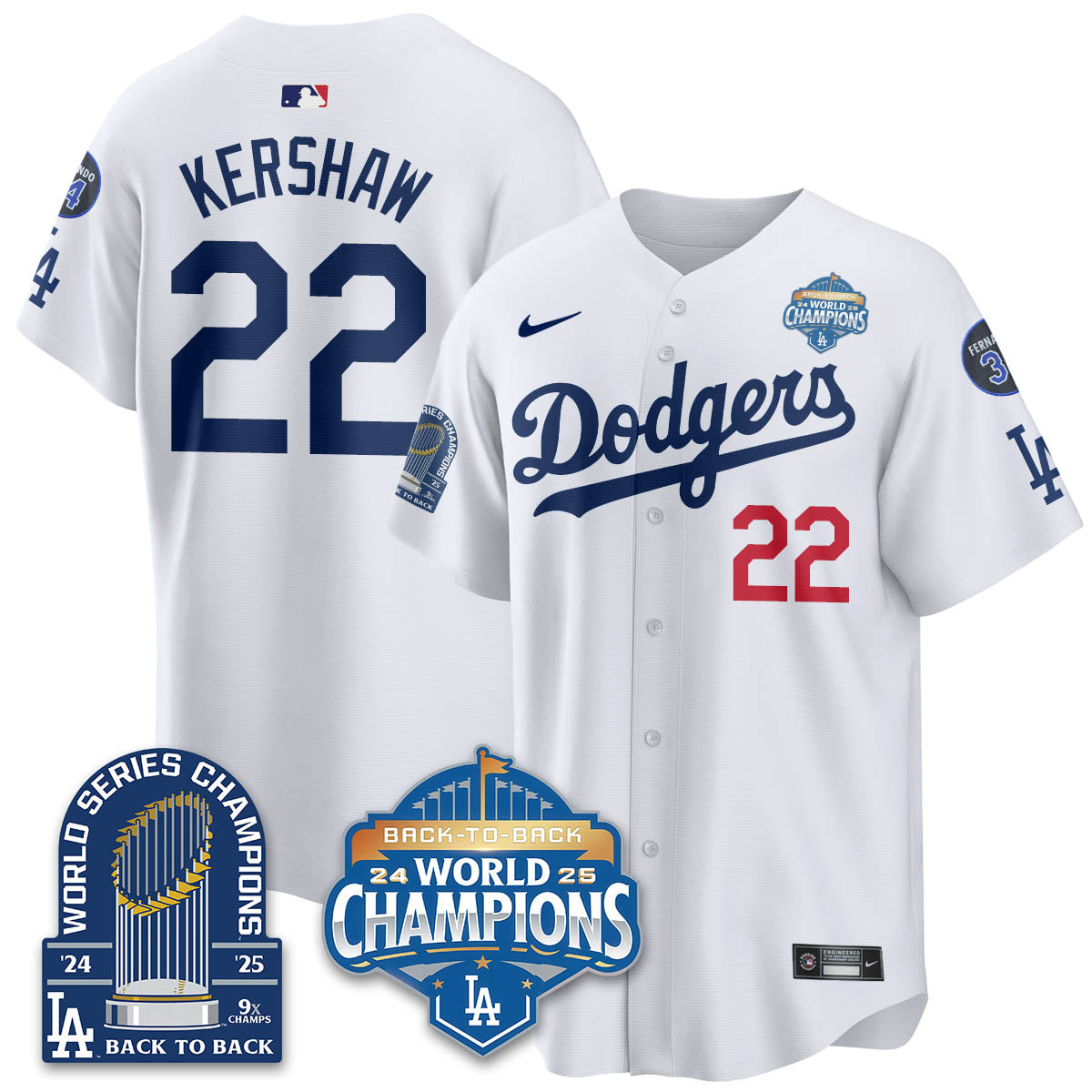 LAD 2025 World Series Champions Jersey - 9x Champs - All Stitched