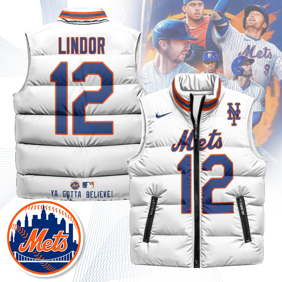 New York Mets Unisex Puffer Vest