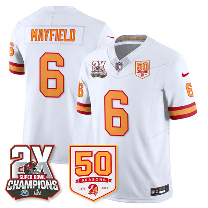 TB 2-Time Champions Patch Throwback Vapor Limited Jersey - All Stitched