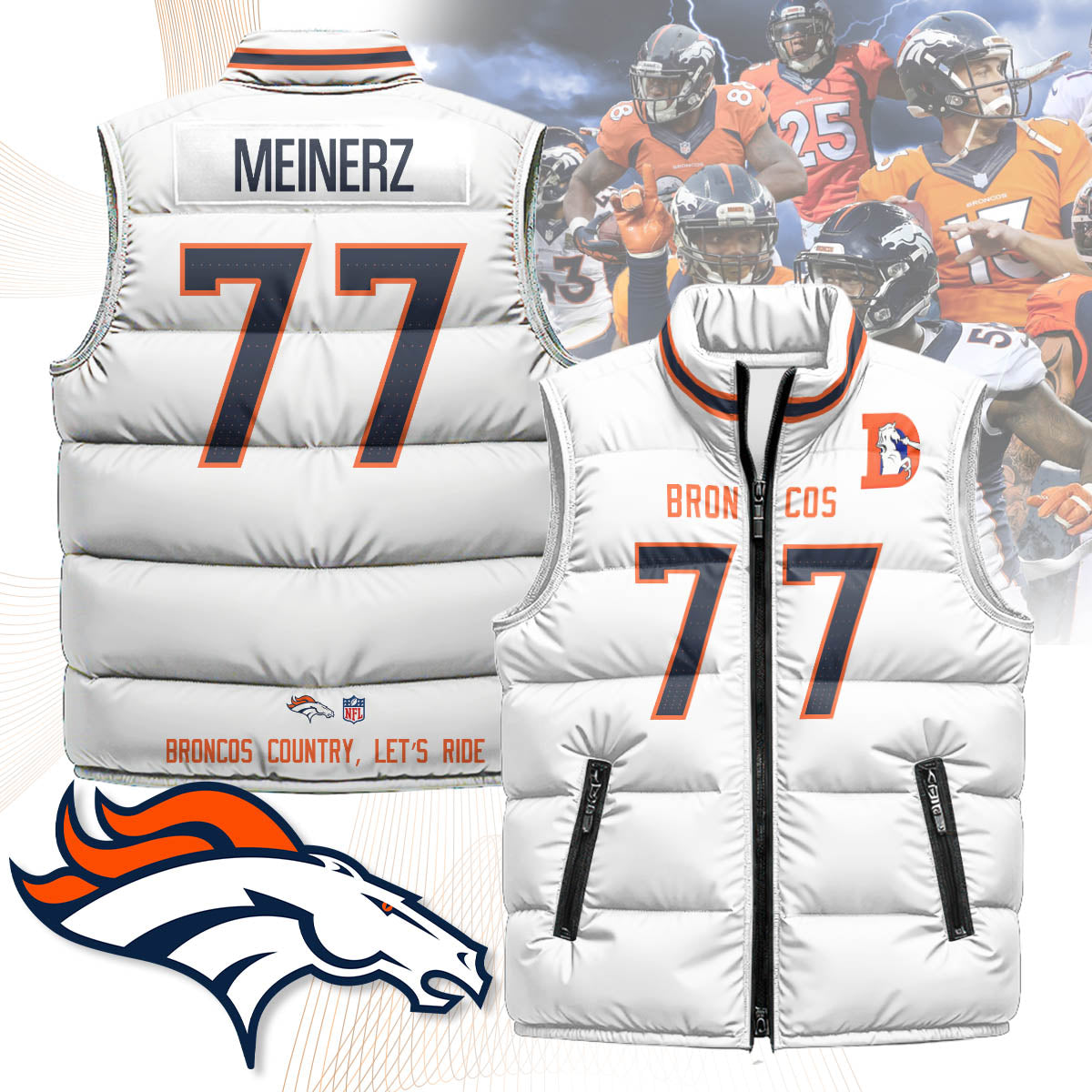 Denver Broncos Unisex Puffer Vest