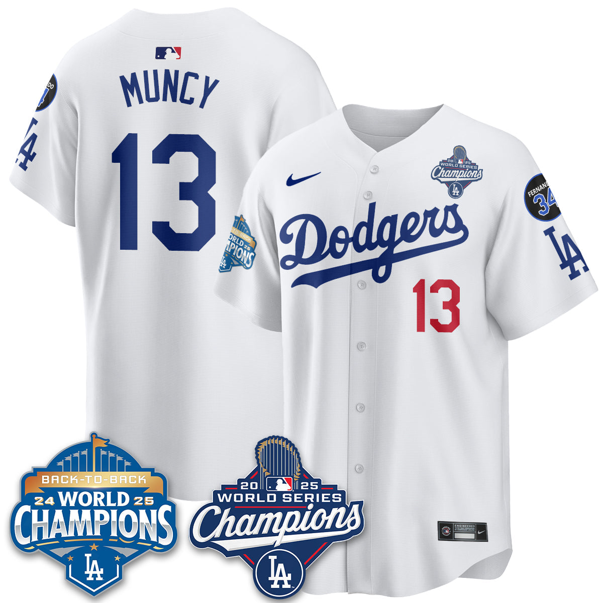 LAD 2025 World Series Champions Jersey - All Stitched