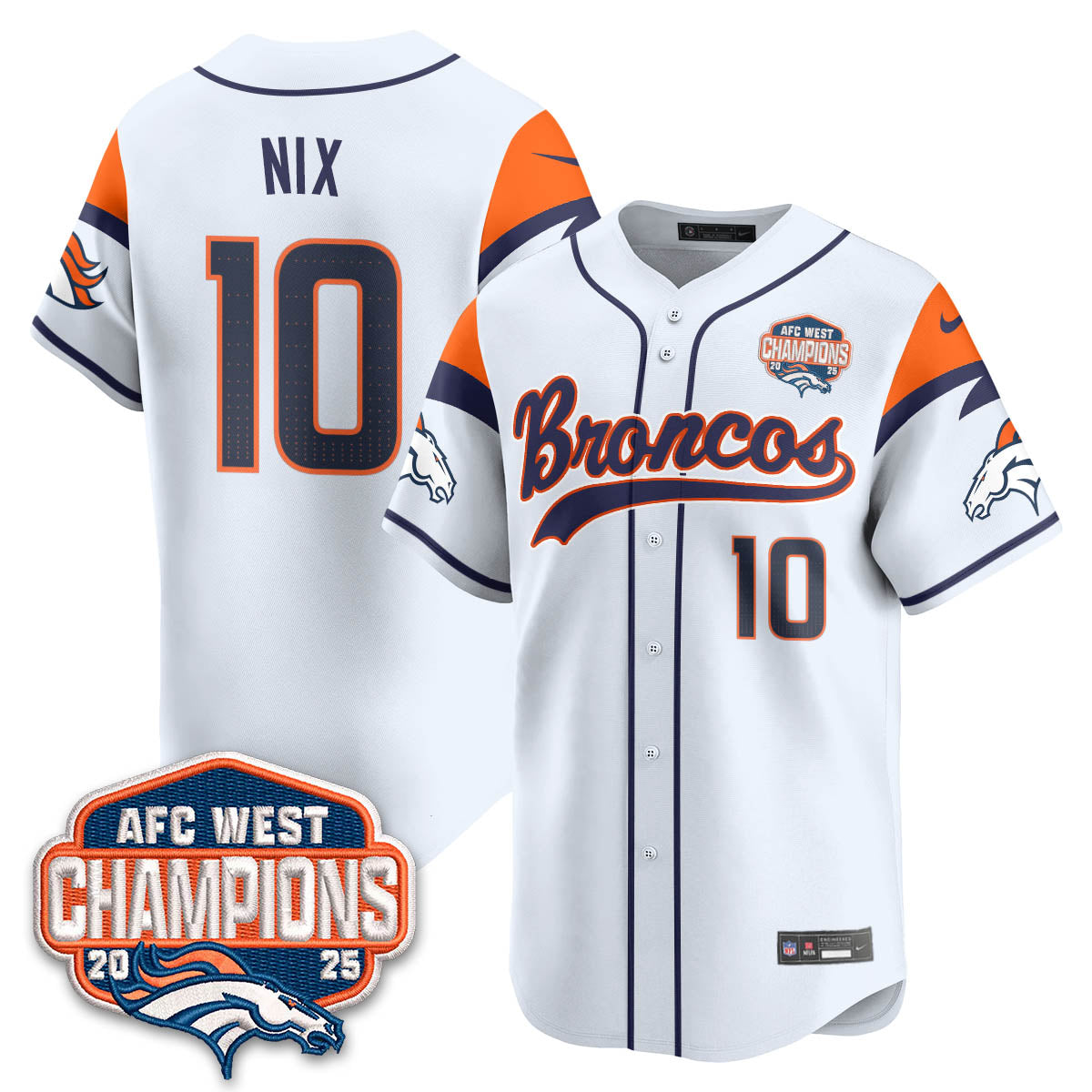 DEN AFC West Division Champions Limited Baseball Jersey V2 - All Stitched