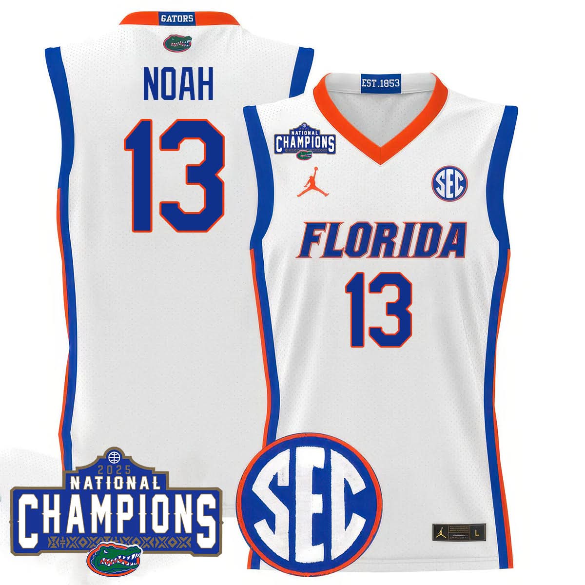 Florida Gators 2025 National Champions Basketball Jersey - All Stitched
