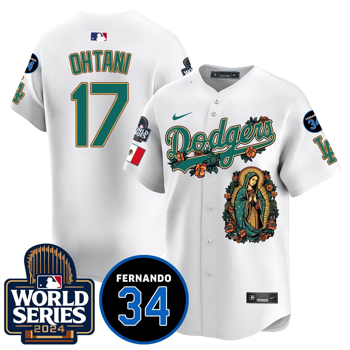 Dodgers Guadalupe - Fernando Valenzuela Memorial Jersey - Printed