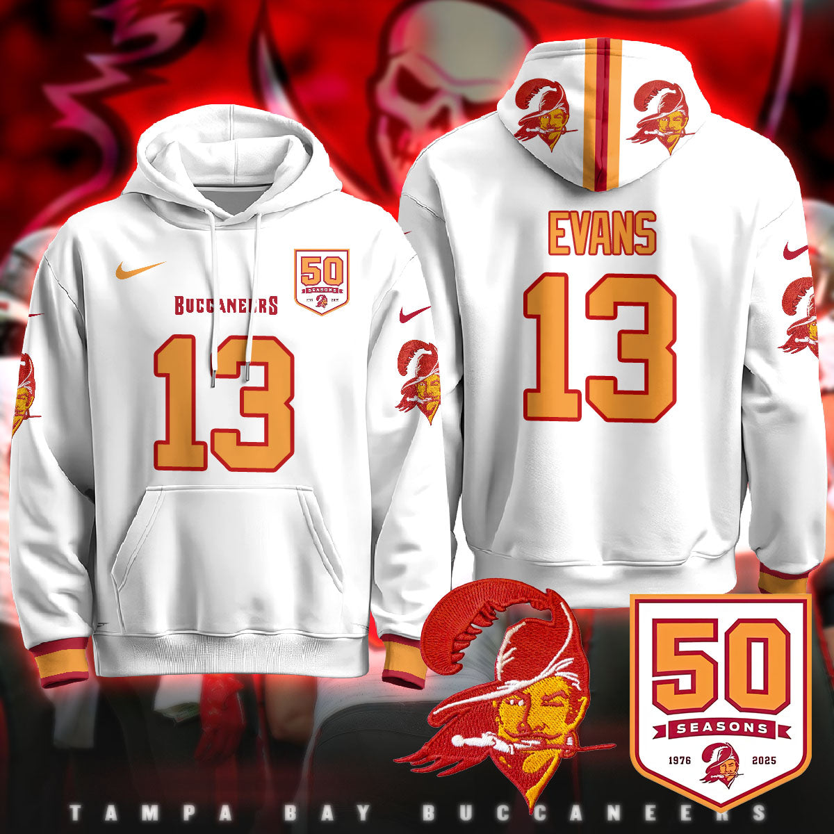 TB Creamsicle Throwback Hoodie - 50th Season Patch - All Stitched