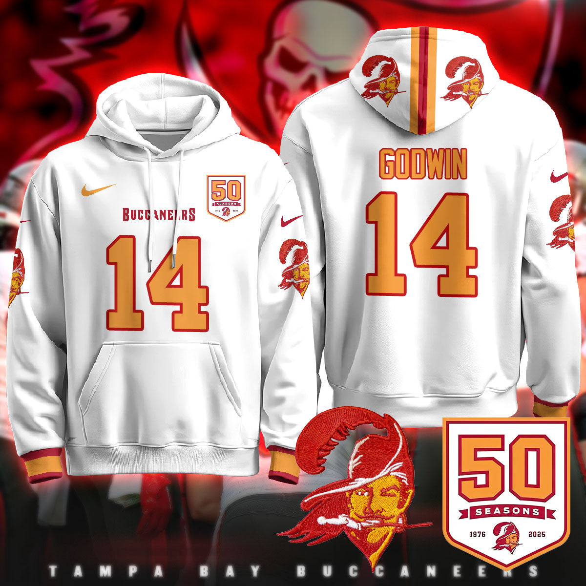 TB Creamsicle Throwback Hoodie - 50th Season Patch - All Stitched