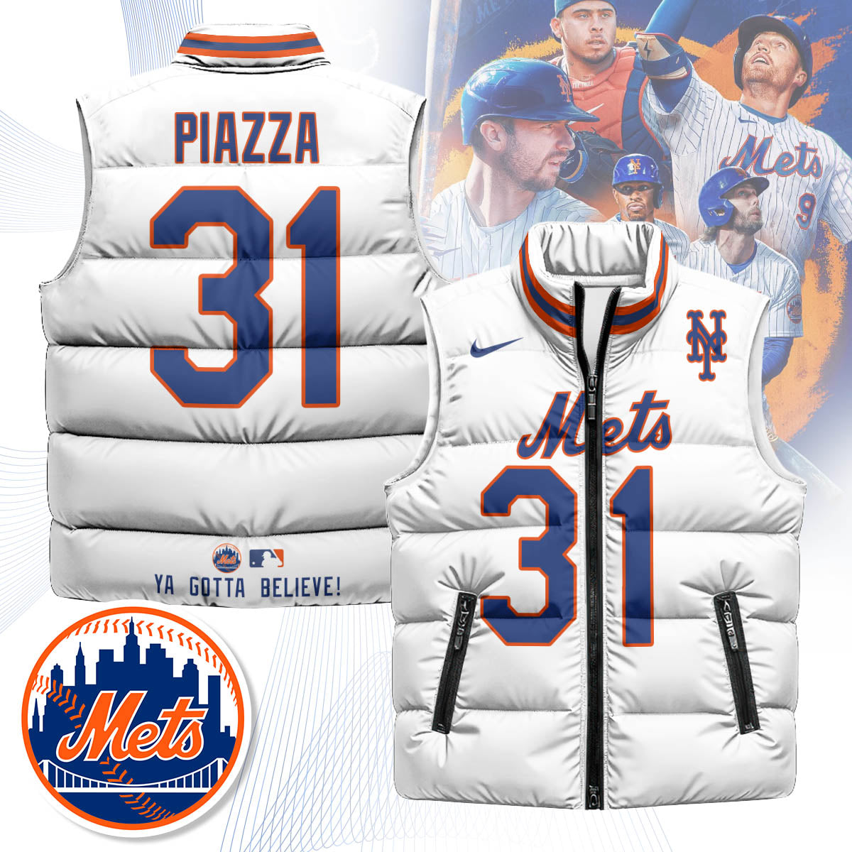 New York Mets Unisex Puffer Vest