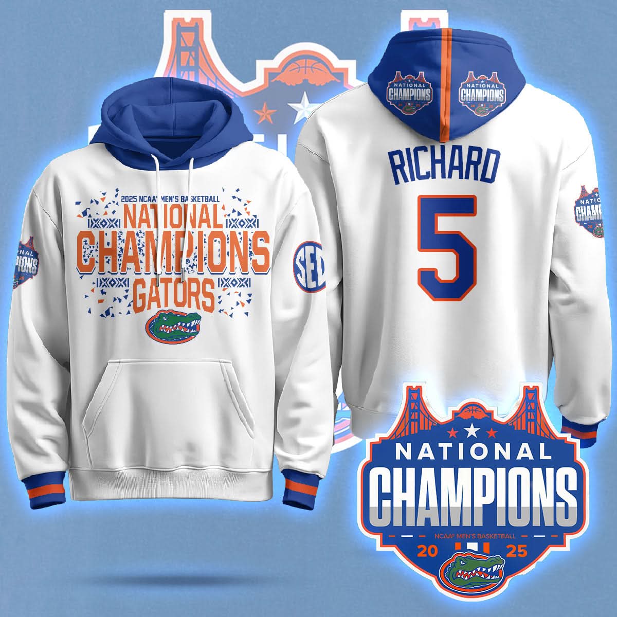 Florida Gators 2025 National Champions Basketball Hoodie - Printed