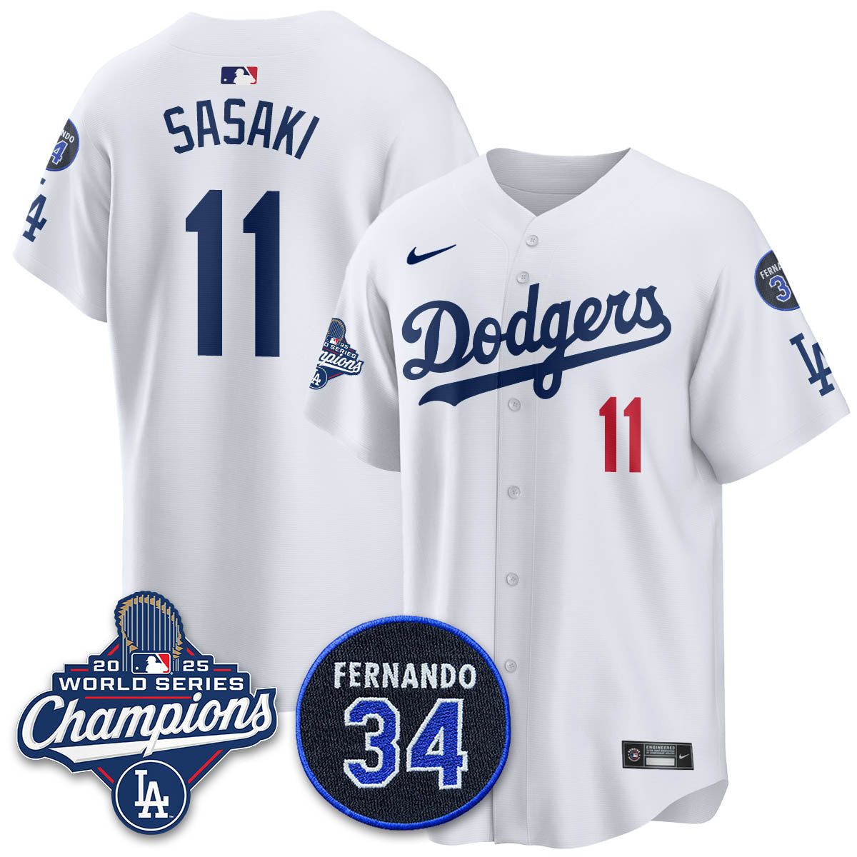 LAD 2025 World Series Champions Jersey - All Stitched