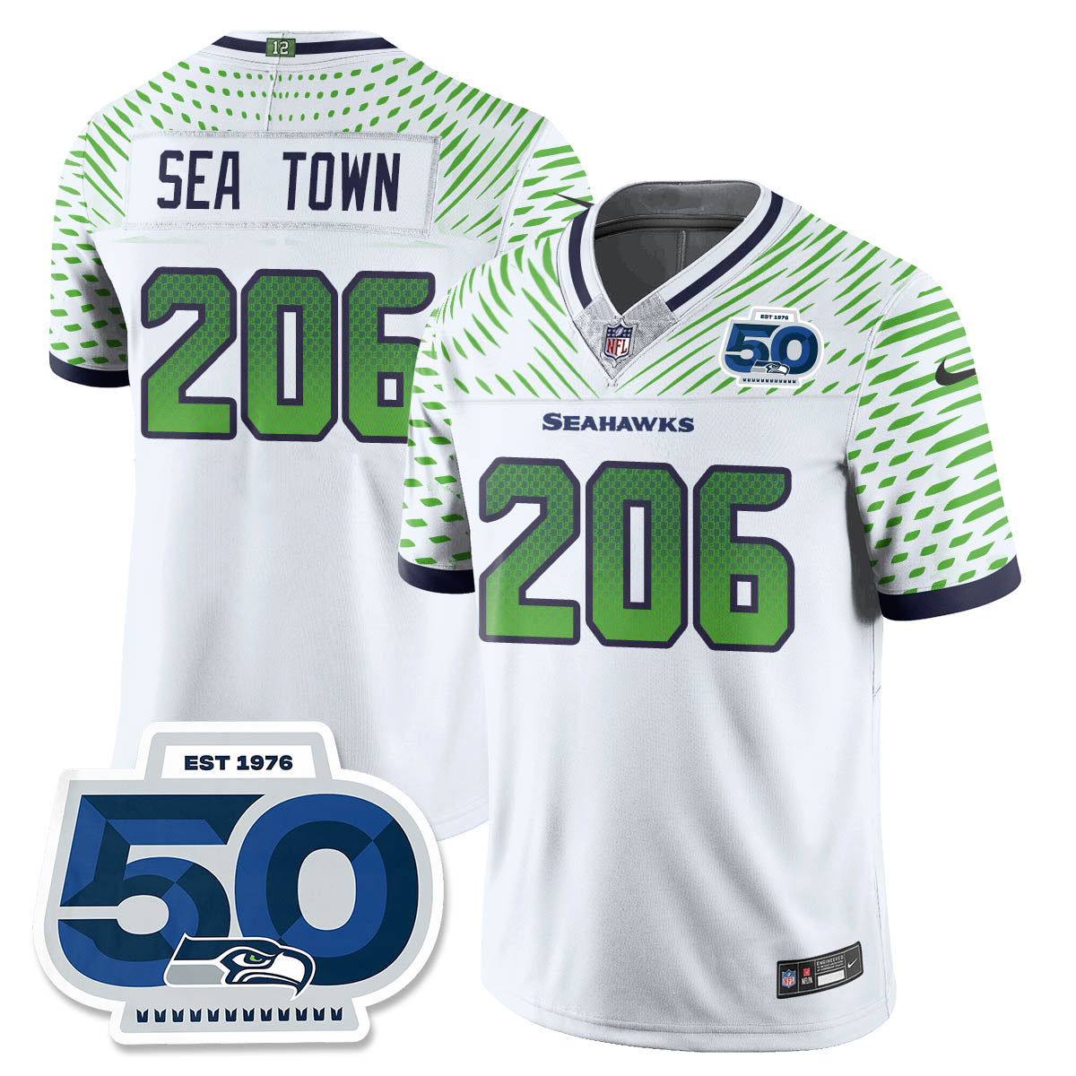 Men'sSEA 2025 "Rivalries" 50th Season Patch Vapor Limited Jersey - All Stitched