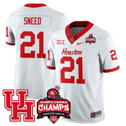 Houston Cougar Football 2025 Kinder's Texas Bowl Champions Jersey - All Stitched