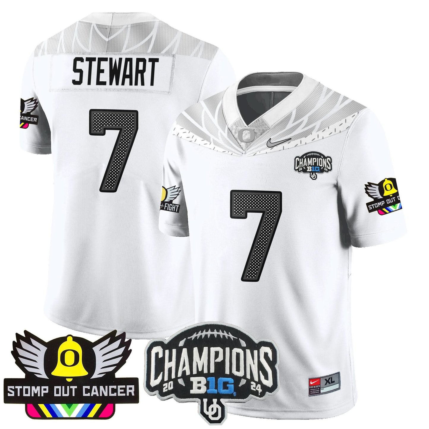 Oregon Alternate 2024 Big Ten Champions Jersey V2 - All Stitched