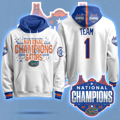 Florida Gators 2025 National Champions Basketball Hoodie - Printed