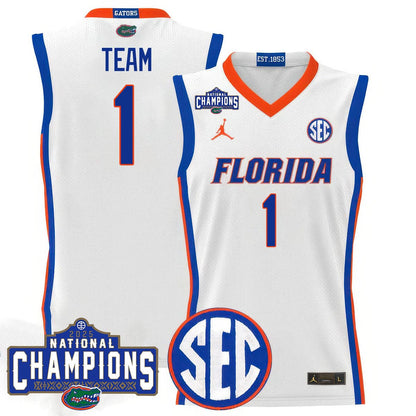 Florida Gators 2025 National Champions Basketball Jersey - All Stitched
