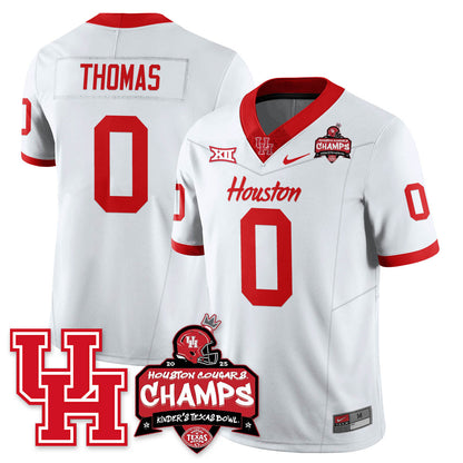Houston Cougar Football 2025 Kinder's Texas Bowl Champions Jersey - All Stitched