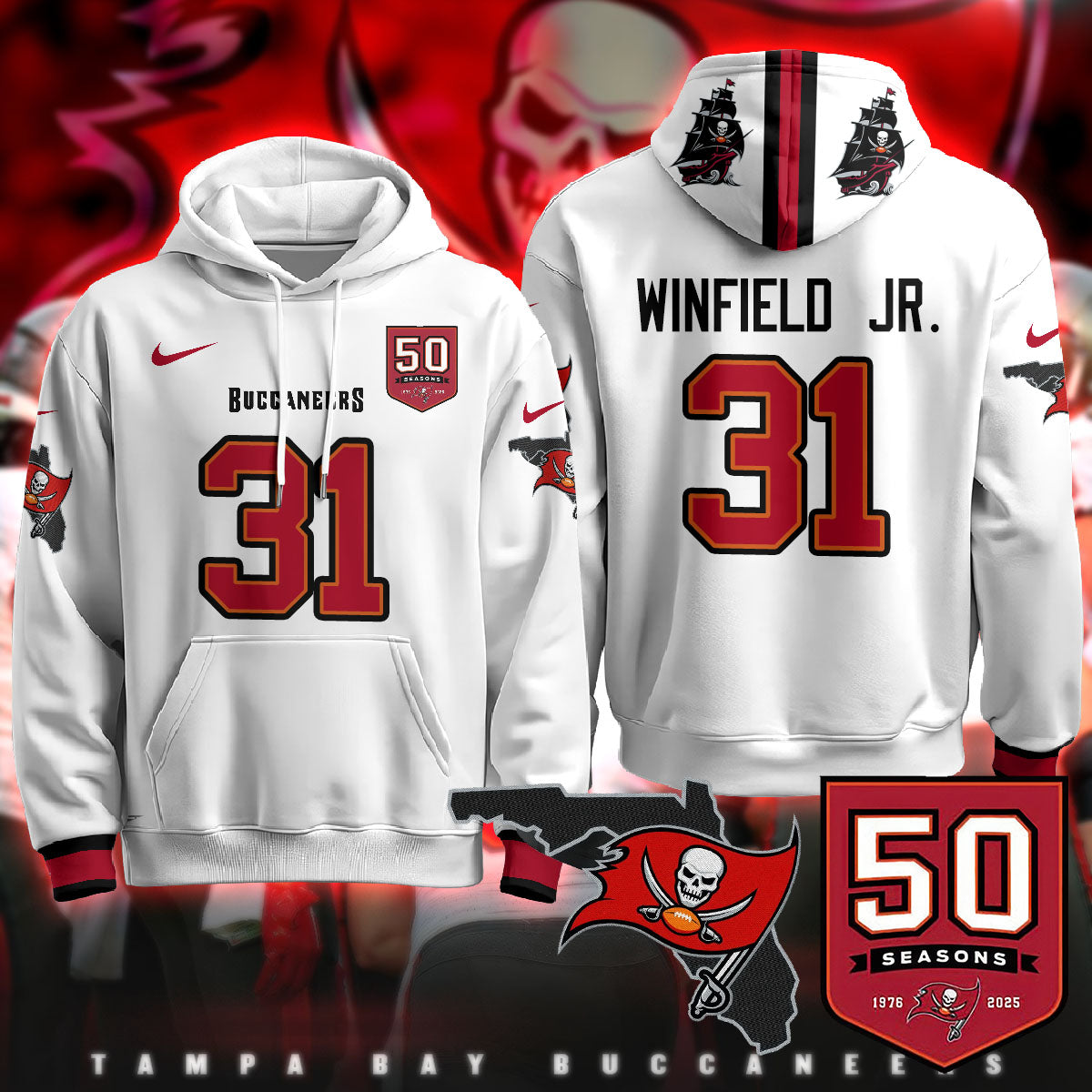 TB Creamsicle Throwback Hoodie - 50th Season Patch - All Stitched