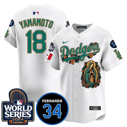 Dodgers Guadalupe - Fernando Valenzuela Memorial Jersey - Printed