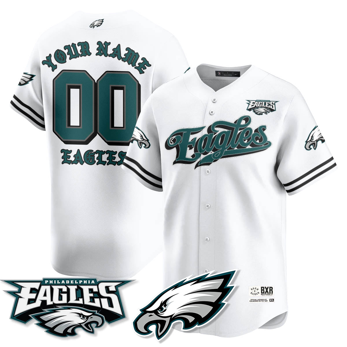 Custom PHI Born x Raised Baseball Jersey - All Stitched