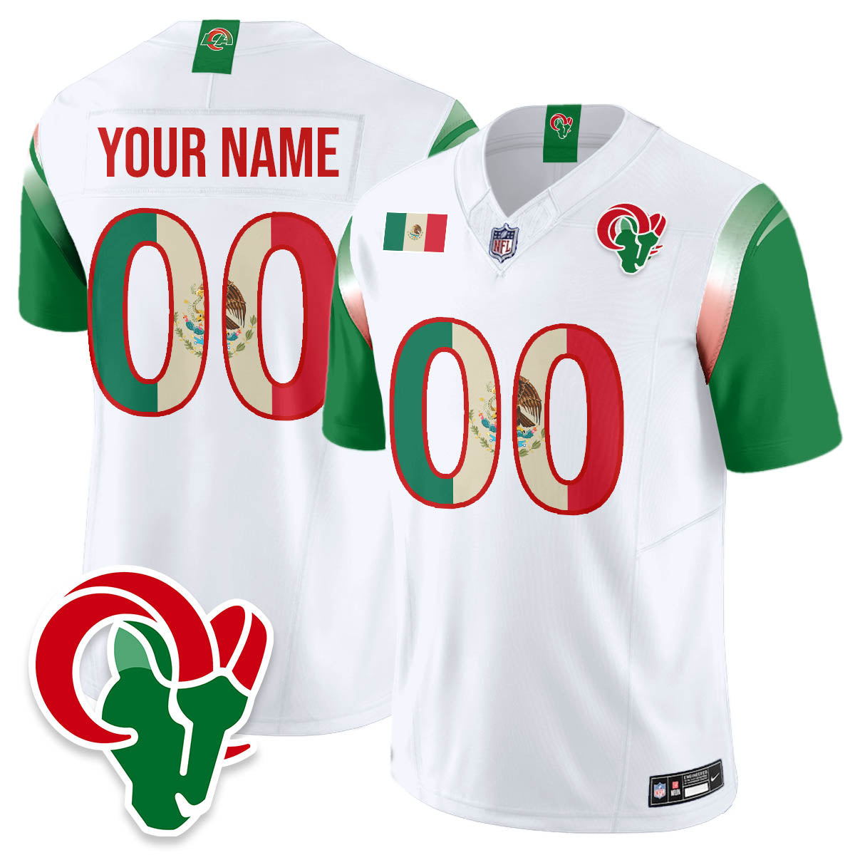 LAR Mexico Vapor Limited Custom Jersey - All Stitched