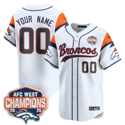DEN AFC West Division Champions Limited Baseball Custom Jersey V2 - All Stitched