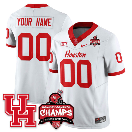 Houston Cougar Football 2025 Kinder's Texas Bowl Champions Custom Jersey - Stitched
