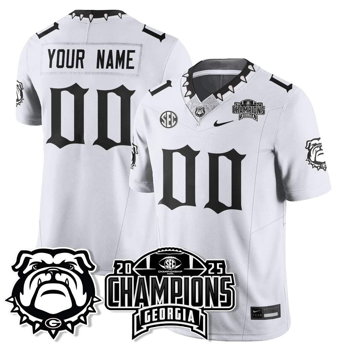 UGA Gothic Vapor Limited Jersey - SEC Football Champions - All Stitched