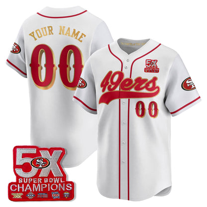 SF 5-Time Champions Patch Vapor Baseball Custom Jersey - All Stitched