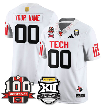 Custom Texas Tech Red Raiders Vapor Limited Jersey - Edward Jones Champions - All Stitched