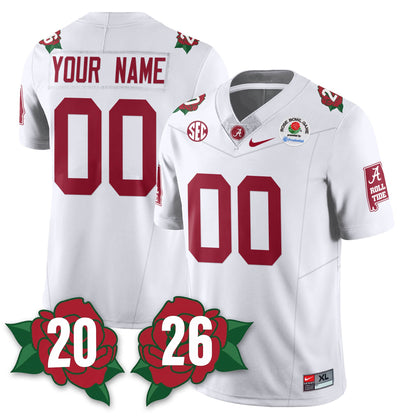 Custom BAMA Rose Bowl Vapor Limited Football Jersey - All Stitched