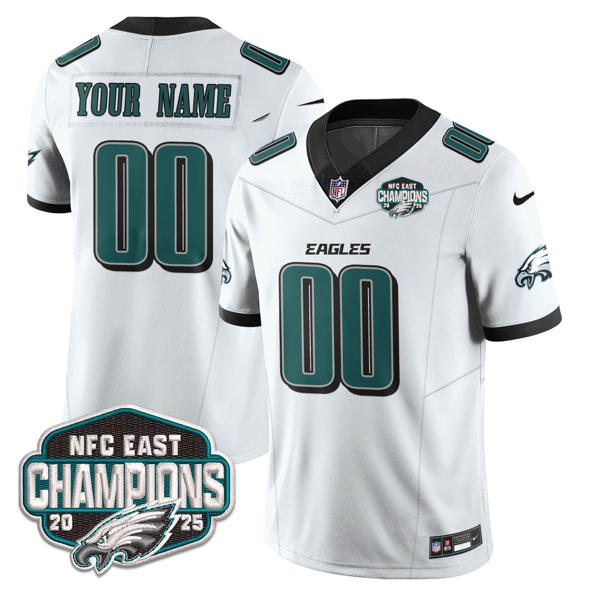 PHI NFC East Champions Vapor Limited Custom Jersey - All Stitched
