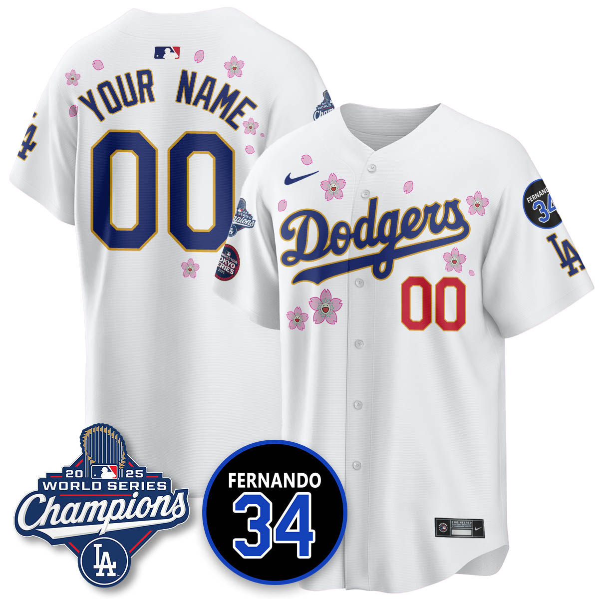 LAD Tokyo 2025 World Series Champions Custom Jersey - All Stitched