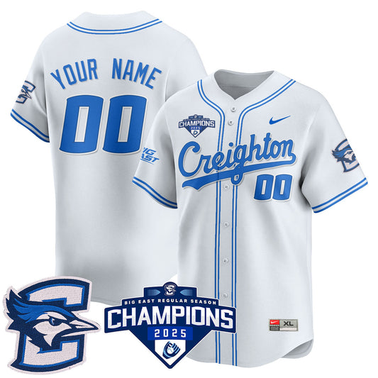 Custom Creighton Baseball 2025 Big East Baseball Tournament Champions Jersey N1 - All Stitched