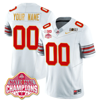 Custom Name/Gender OSU 'Heritage Stripe' 2025 CFP Patch - National Champions Jersey - All Stitched