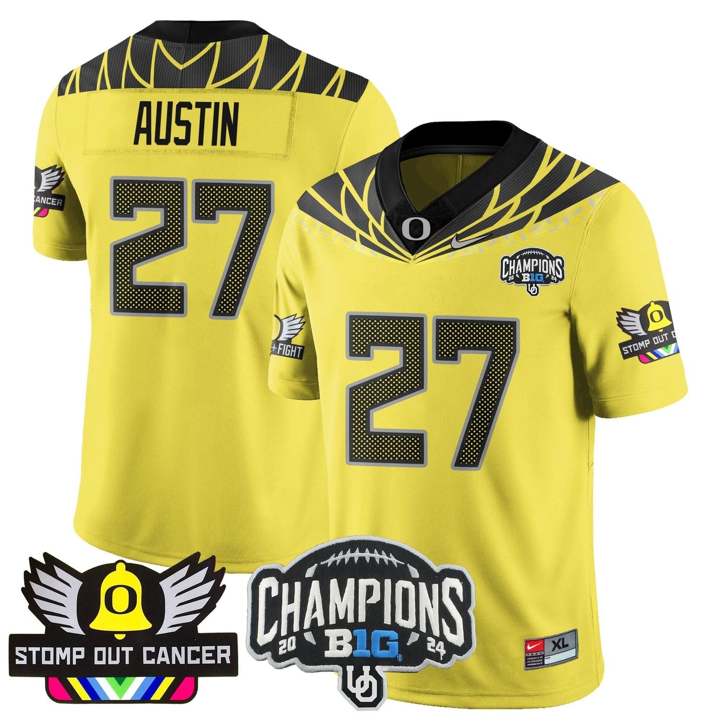 Oregon Alternate 2024 Big Ten Champions Jersey V2 - All Stitched