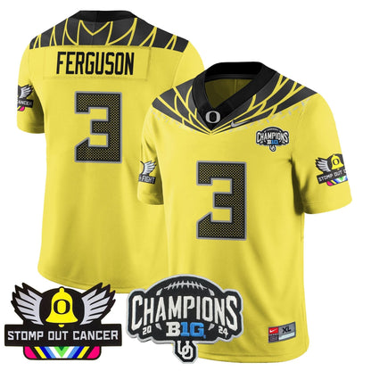 Oregon Alternate 2024 Big Ten Champions Jersey V2 - All Stitched
