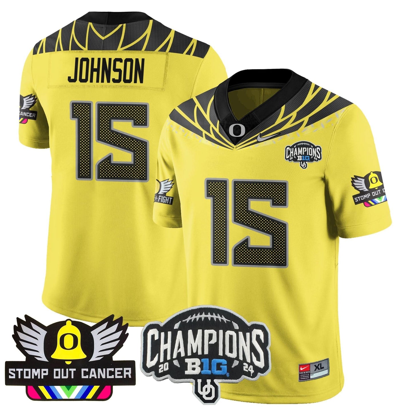 Oregon Alternate 2024 Big Ten Champions Jersey V2 - All Stitched