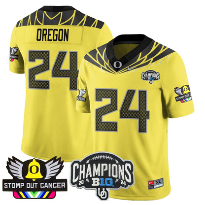 Oregon Alternate 2024 Big Ten Champions Jersey V2 - All Stitched