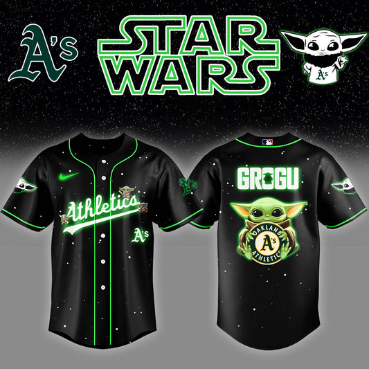 Athletics x Stars Wars Grogu Night Baseball Jersey Editions Limited v3