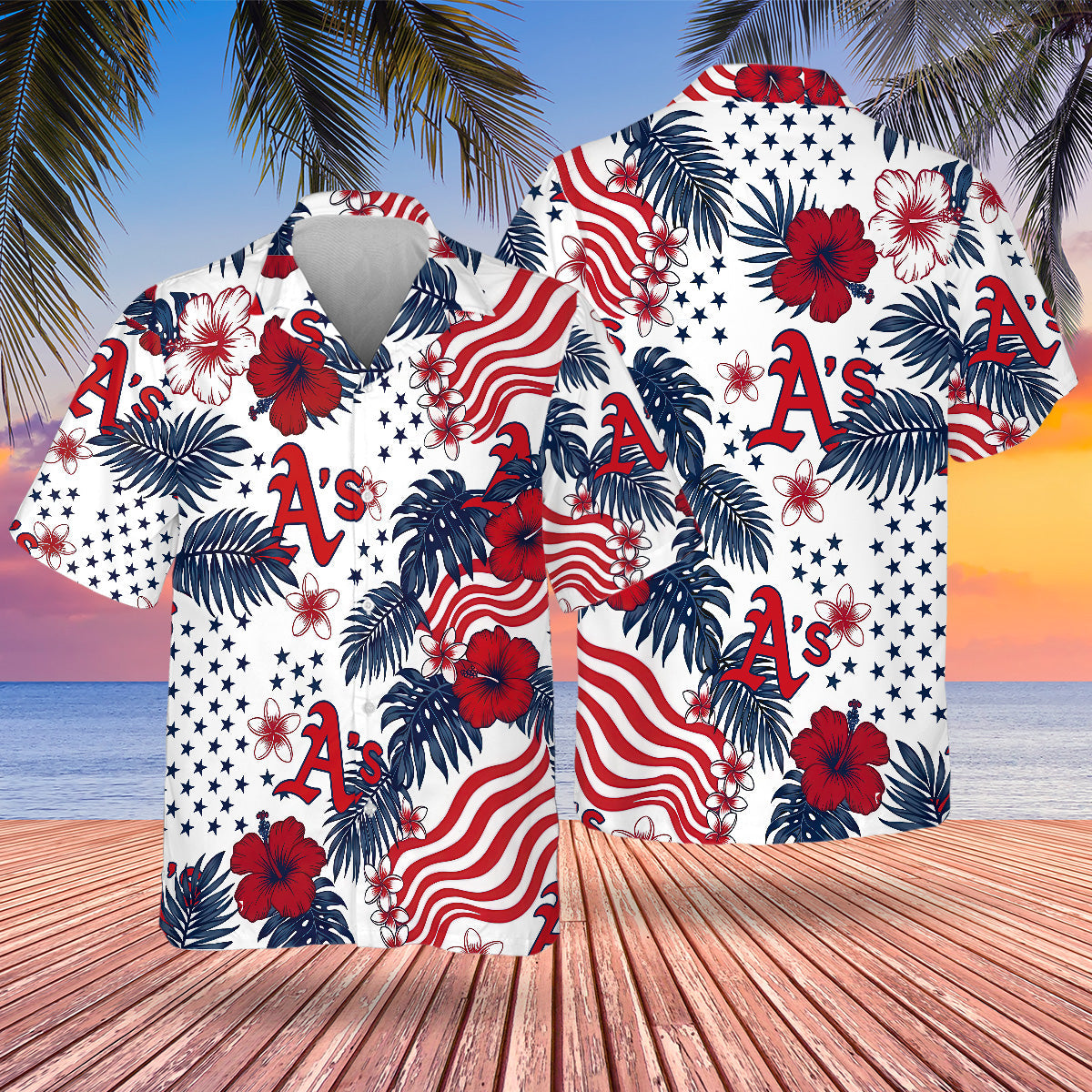 OAK Special Semiquincentennial Hawaiian Design Button Shirt V4
